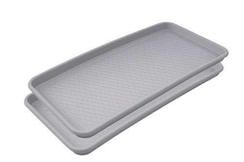 IDOHOME Schuhabtropfschale aus Kunststoff 76 x 38 cm | 76 x 38 x 3 cm, Kunststoff, Boden schützen, Erhöhter Rand, Nasse Schuhe, 2er Set