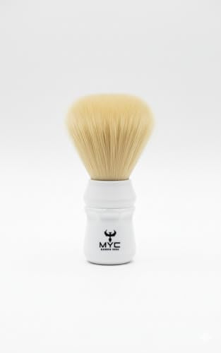 MYC BARBERSHOP Rasierpinsel – Premium Synthetik Haar Rasierbürste mit ergonomischem Kunststoffgriff – Weich, langlebig & vegan – Für professionelle Nassrasur