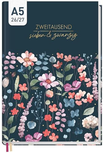 Häfft® Chäff-Timer Kalender 2026 2027 A5 Flower Inspiration blue