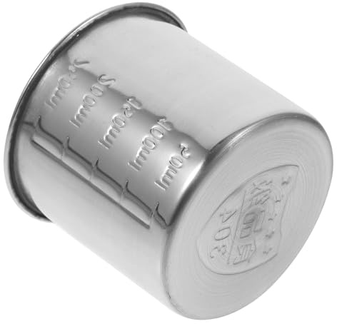 LOLIPPYY Taza Medidora de Acero Inoxidable Resistente con Escala, Capacidad Grande para Arroz y Jarabe, Diseño de Boca Ancha, Utensilio Práctico para Cocina y Uso Estilo Aleatorio