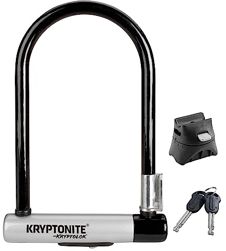 Kryptonite Kryptolok ATB Bike U-Lock, Heavy Duty Anti-Theft Sold Secure Gold U Lock, 12.7mm Shackle with Mounting Bracket and Keys, High Security Lock for Wide Tires E-Bike Scooter Road Mountain Bike