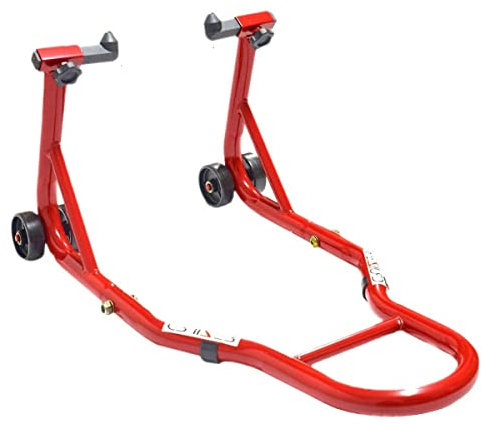 Cruizer - Cavalletto anteriore con CONO regolabili universale per moto, 4 ruote sottostanti, portata 300 Kg