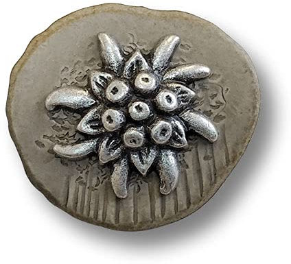 Knopfparadies - 4er Set wunderschöne Trachtenknöpfe mit Edelweiß Motiv. Ø: ca. 31mm