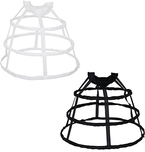 SSDH 3 cerceaux Agitation Victorienne Agitation Cage Jupon sous-Jupe Cosplay Sacoche Crinoline pour Femmes fête Mariage Jupe (Blanc)