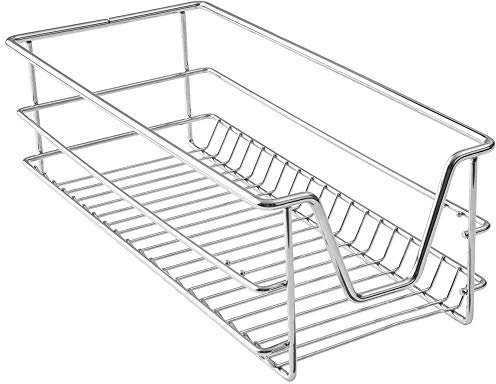 YUENFONG 2 Stücke Teleskopschublade Küchen Regal Küchenschublade, Ausziehbare Schrankauszug Ablage Belastbar Korbauszug Schlafzimmerschublade für 50cm Schränke(Tatsächliche Breite 47cm)
