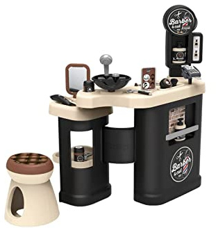 Smoby - Barber and Hairdresser play salon shop for children (69 x 48 x 91,5 cm) - play station incl, toy accessories for styling - for kids girls and boys aged 3 years and over