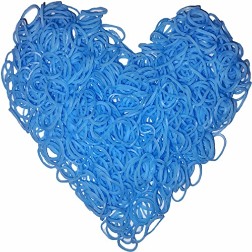 Yowamho 900 Gummibänder Hellblau mit 24 S-Clips und 1 kleinen Häkelnadel, Gummibänder für Armbänder.