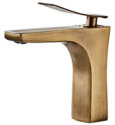 Badarmaturen Messing Waschbecken Wasserhahn Badezimmer Vintage Antik Bronze Badarmatur Heiß- und Kaltwasserhahn Badarmatur Einhebelmischer für Waschbecken, Antik B (Color : Antique A) beautiful