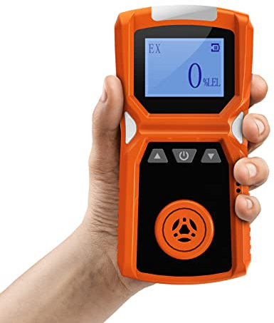 Combustible Gas Detector, CHNADKS Nature Gas Detector with Visual Audible Vibration Alarms, Personal Rechargeable Gas Monitor for Methane, Ethane, Propane, Butane, Biogas