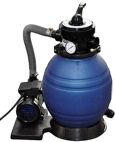 Sandfilterpumpe, JUNZAI Sandfilteranlage Pool, Poolpumpe Sandfilter, Sandfilteranlage, Pumpe Pool, Pool Filteranlage, 400 W 11.000 L/h