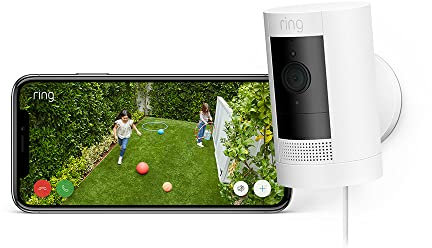 Zertifiziert und generalüberholt|Ring Außenkamera Netzstecker(Stick Up Cam Plug-in)|Überwachungskamera aussen mit 1080p-HD-Video,WLAN,witterungsbeständig,geeignet für dein Haus & Grundstück