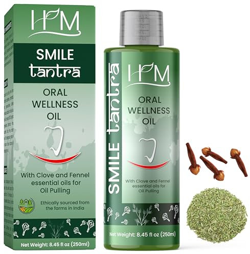 Smile Tantra Oil Pulling with Clove & Fennel Essential Oils for Oral Health, Healthy Teeth and Gums, Alcohol Free Mouthwash, Teeth Whitening, Helps with Bad Breath and Freshens Mouth