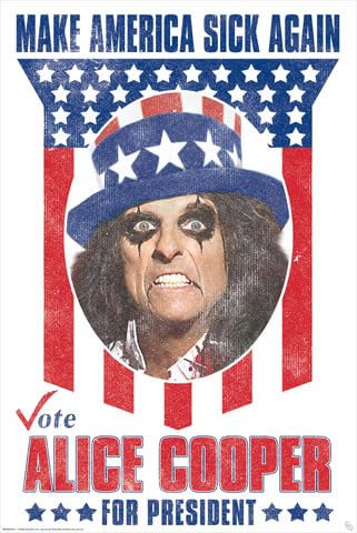 Alice Cooper - Cooper for President - Musik Poster Plakat - 61x91,5 + 2 St Posterleisten Alu 63 cm