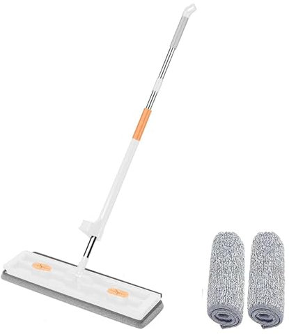 XUHCLY 2023 Nuevo Fregona Microfibra Limpieza Suelos,Trapeador Plano Grande Súper Absorbente,Trapeador Húmedo y Seco Doméstico Trapeador Giratorio 360°con Raspador Deshidratación(Color:B)