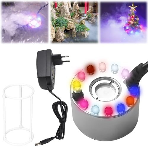 Leikurvo Luci a LED Produttore di nebbia: mini macchina per nebbia, generatore di nebbia ultrasonico, macchina per nebbia, cambio colore, mini macchina per nebbia per fontane, stagno, giardino