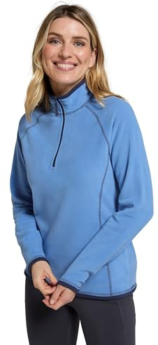 Mountain Warehouse Montana Fleecejacke für Damen aus Microfleece - Atmungsaktiver Fleece-Pullover für Damen, schnelltrocknend, warme Fleecejacke, Half-Zip - Outdoor Dunkel Blau Damengröße EU 38