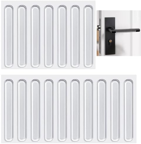 Misuyue Elastikpuffer Transparent Möbelstoßstangen, 20 Stück Selbstklebend Silikon Türklinkenpuffer Wandschutz für Schubladen, Schränke, Tiefkühltruhe, Toilettendeckel (63mm)