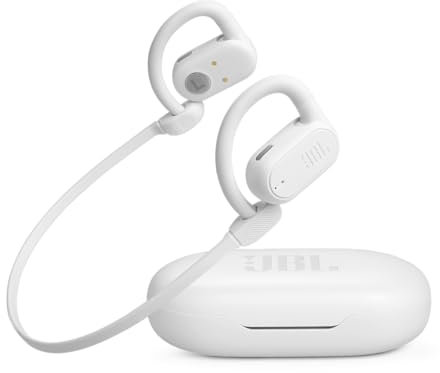 JBL SoundGear Sense - True Wireless Open-Ear Headphones, JBL OpenSound Technology, Splash and dust Resistant, 4 mics for Crisp, Clear Calls, Up to 24 Hours of Battery Life, Plus Speed Charge (White)