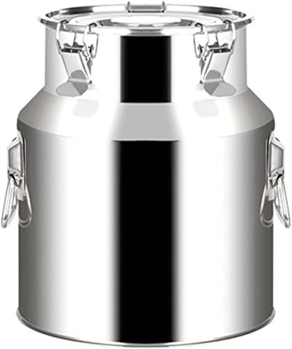 ZGYOZMNG Milchkanne aus Edelstahl, robuster Milcheimer mit versiegeltem Deckel, Weineimer mit großem Fassungsvermögen, tragbarer Griff für das Restaurant zu Hause, 9 l (28 l) (7 l)