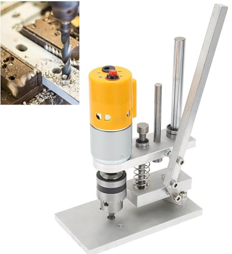 Mini Bench Drill Press, Variable Speed Desktop Drilling Machine, Portable Mini Electric Wood Drilling, Two Sizes, Heat Dissipation, for DIY Metal Drilling Wood Working Tool