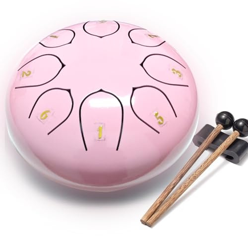Zungentrommel, 6 Zoll 11 Tone C-Dur Steel Tongue Drum, Ätherische Trommel Stahl Handpan Drum, für Meditation Unterhaltung Konzert Yoga, mit Reisetasche