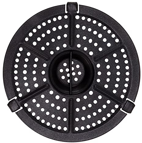 Fdit 15.5cm Universal Air Fryer Crisper Plate, Non-Stick Replacement Grill Pan with Heatproof Sleeve Handle Fits 6.1 Baskets