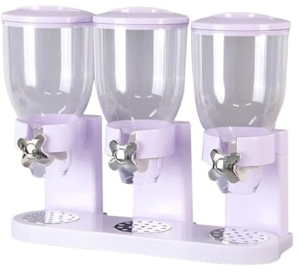 IUokLU Distributeur de céréales Triple scellé pour comptoir Distributeur de Bonbons pour Aliments secs Machine pour la Maison/Le Bureau collations céréales，Blanc-44 * 35cm