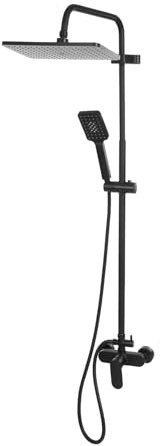 Edelstahl Duschsystem Regendusche Ohne Armatur Regendusche Duschsystem Großer Regendusche (30x20cm) 3 Strahlarten Duschkopf Duschstange mit Brause Duschkopf Schlauch und Halterung