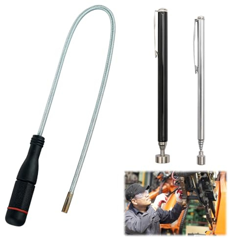 Scettar 3 Pcs Mechanics Tools,Telescopic Magnetic Pickup Tool,Flexible Magnetic Pickup Tool,For Picking Up Keys, Screws,Nuts,Nails And Debris