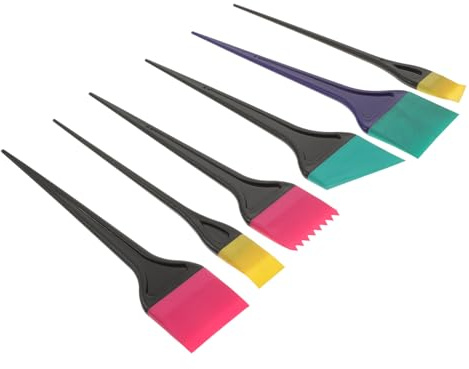 Beavorty Cepillo para Teñir el Cabello 6 Piezas de Silicona Función Raspadora, Aplicador para Tratamientos Capilares en Salones Color Aleatorio