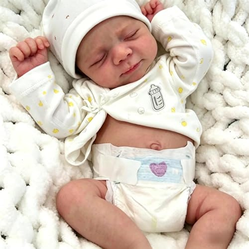 Anano Reborn Baby Vollsilikon Lebensecht 45CM Reborn Baby Junge Reborn Puppe, Silikon Baby Puppe Babypuppe Wie Echtes Baby Junge, Reborn Puppen Die Wie EIN Echtes Baby Aussieht