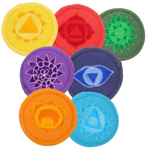 BESPORTBLE 7 Stück Tibetisches Klangschalenkissen aus Polyester mit Kreativem Besticktem Design Leichtes und Schützendes Pad für Buddha Klangschalen und Meditation Zufälliger Stil