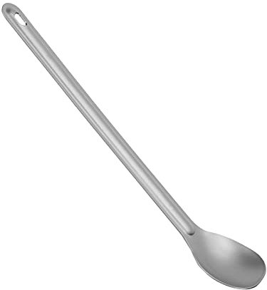 Long Handled Titanium Spork Lightweight Compact Camping Spoon Metal Cutlery Portable Flatware Picnic Tableware for Outdoor (Long-Handled Spoon)