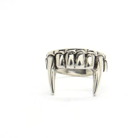 Personalizzato, Gotico, Vampiro, Denti, Anelli, da Donna, Uomo, Lupi, Fresco, Delicato, Regolabile, Mano, Dito, Moda, Gioielli estensibili, Open Size, Unisex