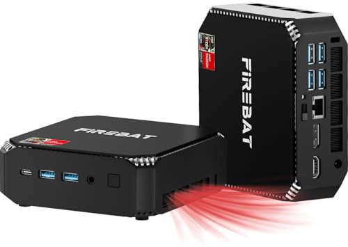 FIREBAT MiniPC de Jeu, A-M-D Ryzen7 6800H (8C/16T, jusqu'à 4,7 GHz), 16Go DDR5 4800 MHz 512Go SSD PCIe, Radeon 680M WiFi6/BT5.2/2,5G LAN/USB-C, Mini Ordinateur pour la Maison/Bureau/école 【A6】