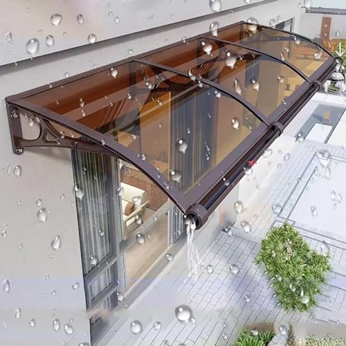 Tenda da sole per porte e finestre, protezione UV, in policarbonato, per esterni, impermeabile, resistente ai raggi UV, per tapparelle avvolgibili.