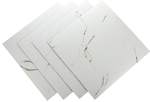 Mikikit Lot De 4 Autocollants De Sol Adhésifs Marbre Imperméables Antidérapants Pour Décoration D'intérieur La Cuisine Salle De Bain