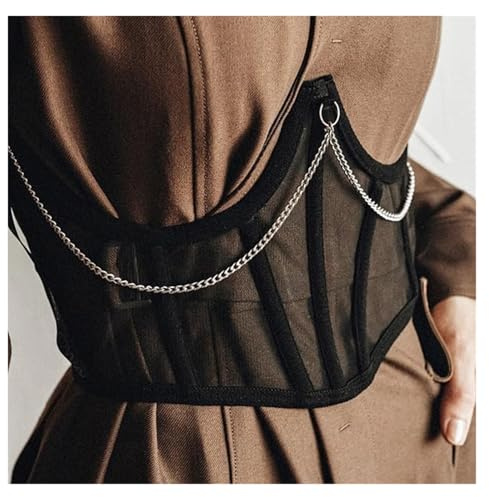 HNULGVI CinturóN Corset Mujer Corsé Debajo del Busto for Mujer, corsé Superior Curvo, Correa Moldeadora, cinturón Adelgazante, Cadena, corsés de Encaje, Bustiers(2,L)