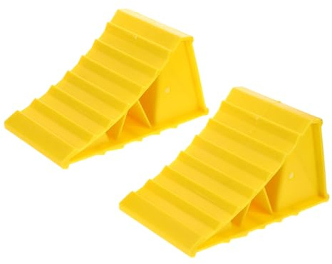 Ciieeo Cunei per Ruote in Plastica Durevole Fermaruota Antiscivolo per Auto Rimorchi Camper e Camion Facili da Installare per Garage e Pendenze