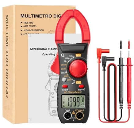 Multimetro Digitale, Pinza amperometrica digitale professionale, multimetro for corrente continua/ta, pinze, amperometro, tester di tensione, voltmetro for auto, tester di ohm NCV(Rot)