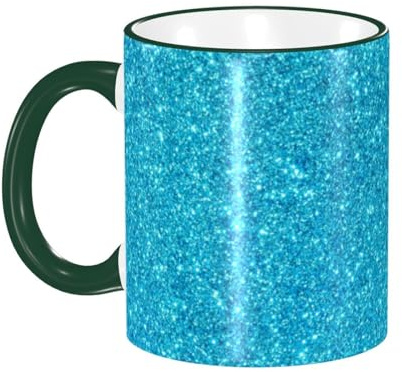 Tasse à café à texture abstraite à paillettes bleues avec poignée, tasse à thé, tasses à boire, tasses à café en céramique réutilisables, tasses à café amusantes et fantaisie, tasses, cadeaux, 11 oz