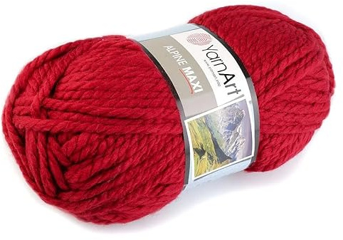cyclingcolors Acryl-Strickgarn, Wollknäuel, Strickpullover, Weste, Socken, Schal, Mütze, Häkeln, 250 g, Länge 105 m, rot