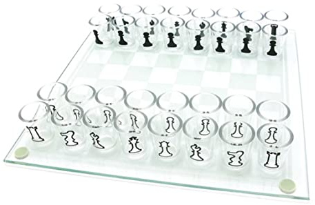 Glas-Schachspiel mit 32 Acrylbechern, Schach- und Weinbecher, Spiel, Schnapstrinkglas-Set für Erwachsene, Acryl