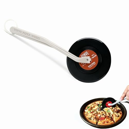 Vinyl Record Pizza Cutter, Retro Kitchen Gadget for Music Fans | Compact vinyl-record design, easy to use and store, ideal for homemade pizza, pizza parties and music-themed gifting