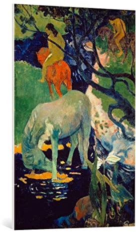 kunst für alle Leinwandbild: Paul Gauguin Das weiße Pferd - hochwertiger Druck, Leinwand auf Keilrahmen, Bild fertig zum Aufhängen, 65x100 cm