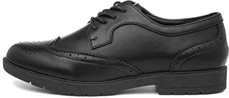 Lilley Agnes Womens Brogue Lace Up Shoe in Black - Size 7 UK - Black