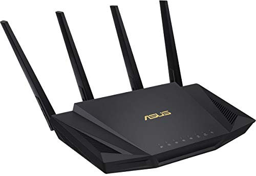 ASUS RT-AX3000 Ultra-Fast Dual Band Gigabit Wireless Router - Next Gen WiFi 6, Adaptive QoS, and AiProtection by Trend Micro | 1x WAN, 4X 1G LAN, 1x USB 3.0 - AiMesh Compatible