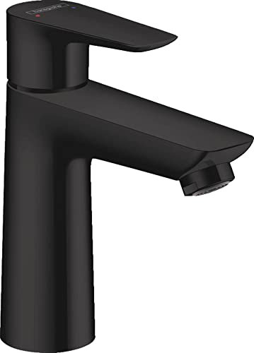 hansgrohe Wasserhahn Talis E (Armatur mit Auslauf Höhe 110 mm), Einhebel-Waschtischmischer ohne Ablaufgarnitur, Mattschwarz