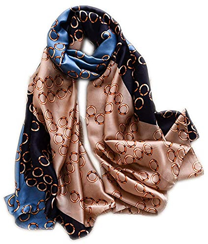 WEIGEER Écharpe en Soie - Damen Schals & Tücher in Weiß, Seide, Chiffon, Vintage, Bridal, Muslim, Farbig, Dekoration (Kette)