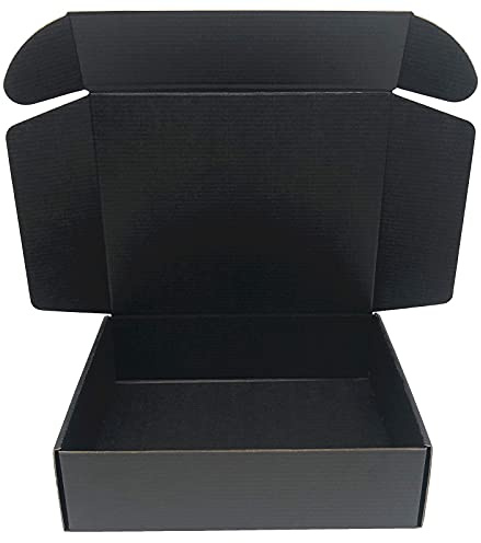 Black Cardboard Shipping Box 15.7x11.8x3 Inch Corrugated Packaging Storage Boxes 10 Pack (Inside Size: 15.2 x 11.6 x 3)